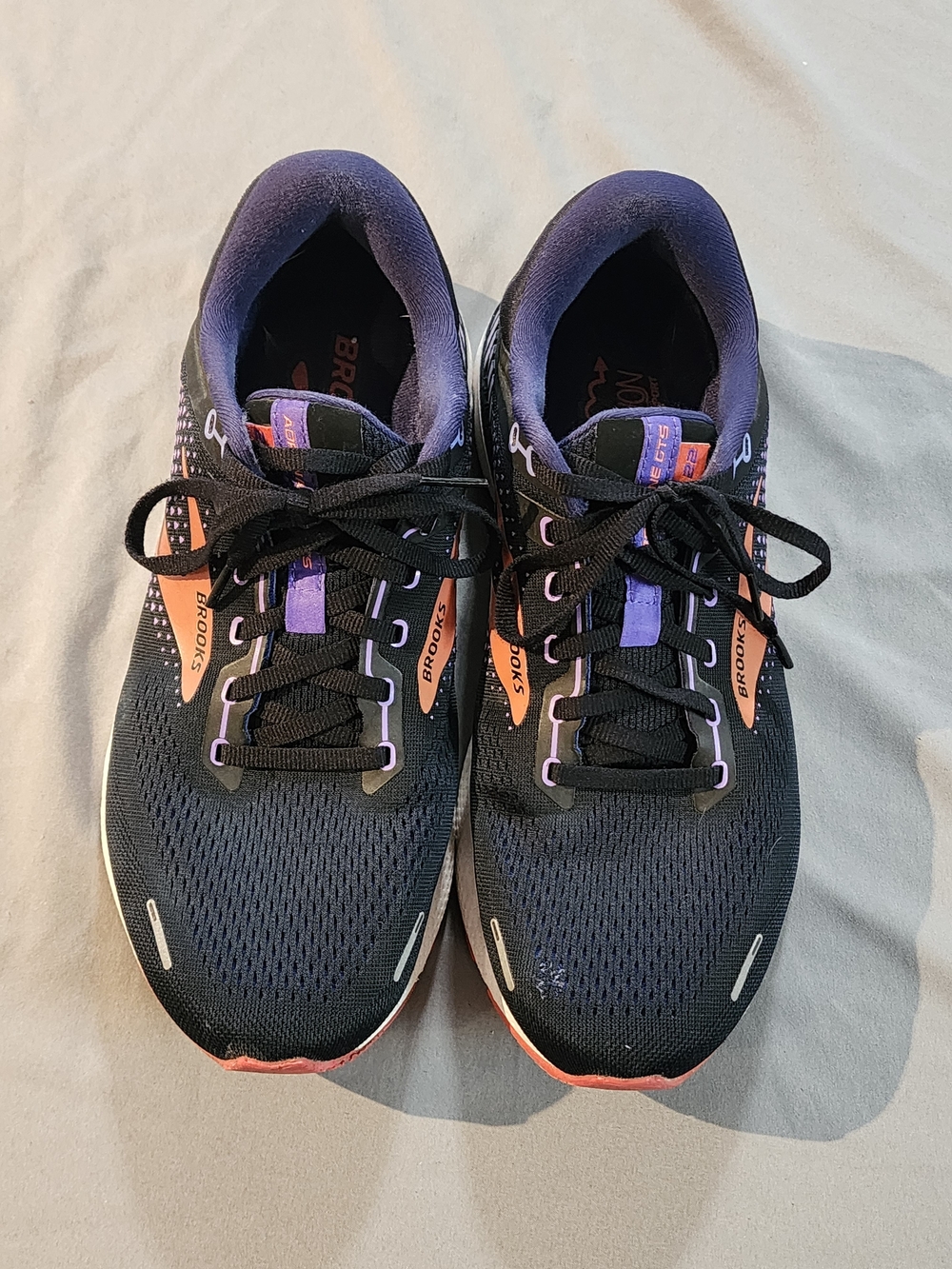 Brooks Adrenaline GTS 22 Black Purple Coral Women's Running Shoes Size 11.5